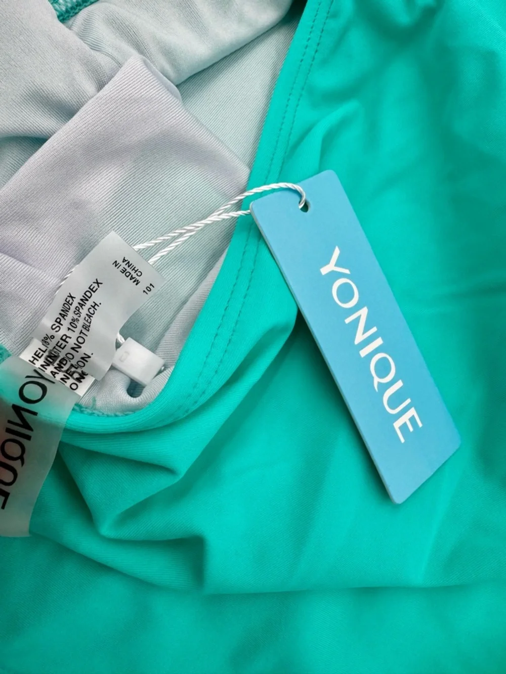 Yonique NWT Teal Halter Tankini Set with Floral Swim Skirt Size Small